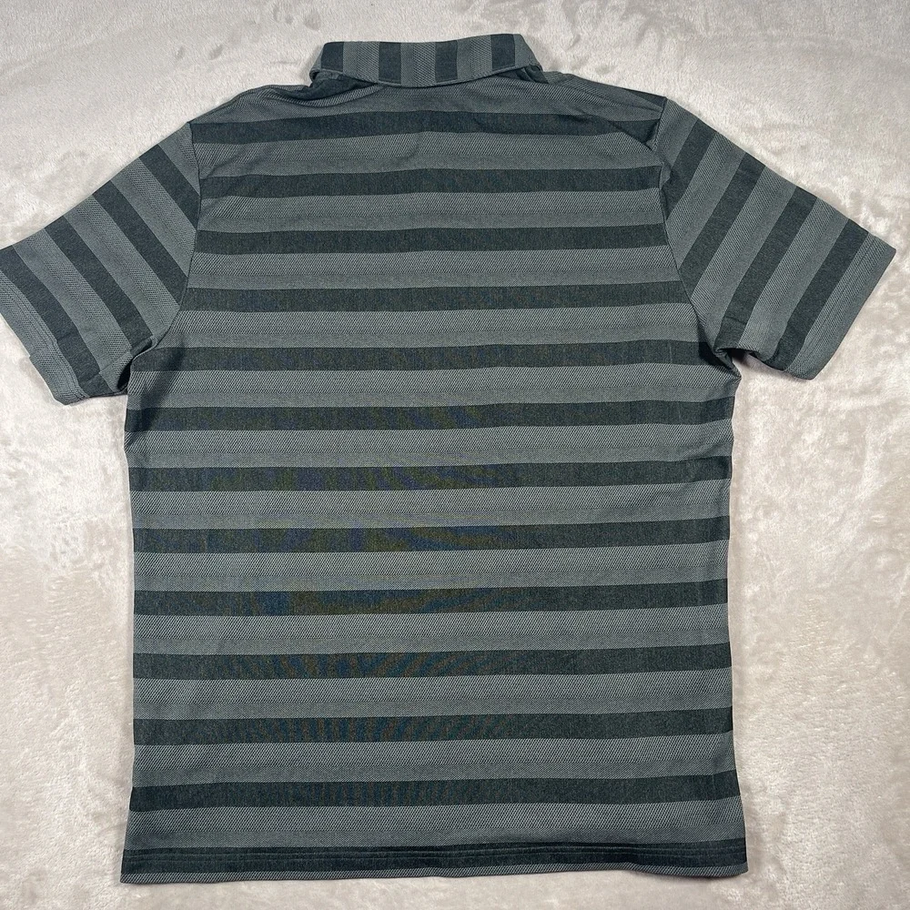 Adidas Golf Aeroready Polo Shirt Men's XL Black Striped Performance Athletic Fit